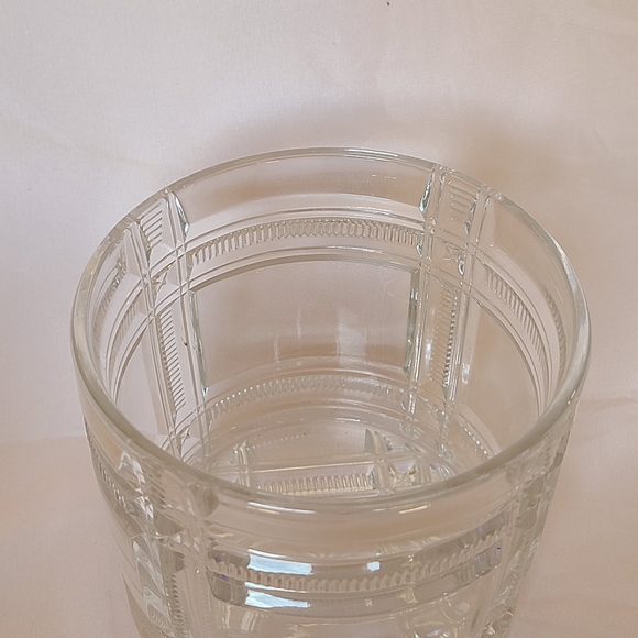 Antique Duncan & Sons Glass Cryptic Zipper Ribbon Stars Lidded Bisquit Jar 1880s - Picture 4 of 8